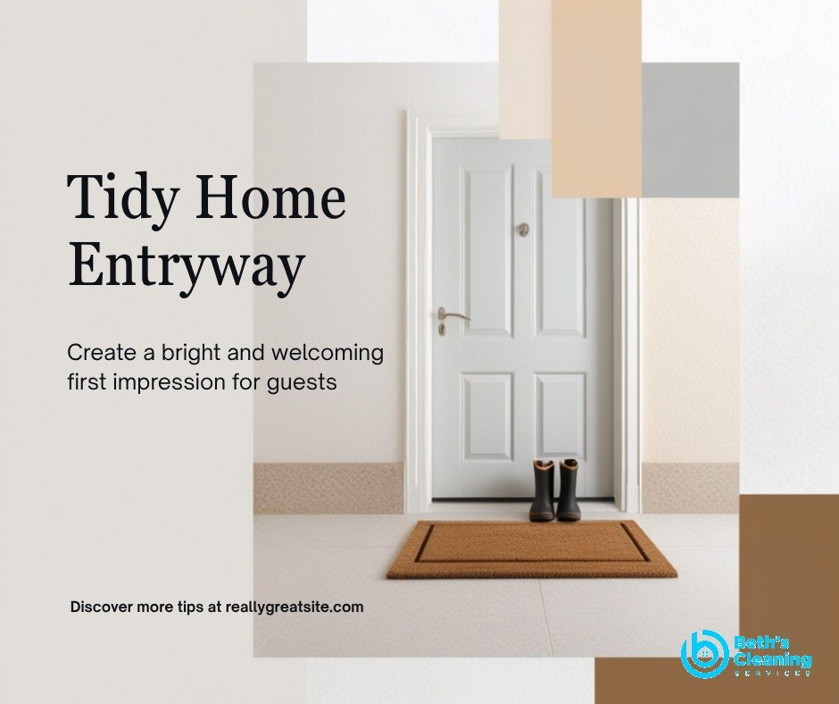 Tidy bright home entryway with a clean doormat