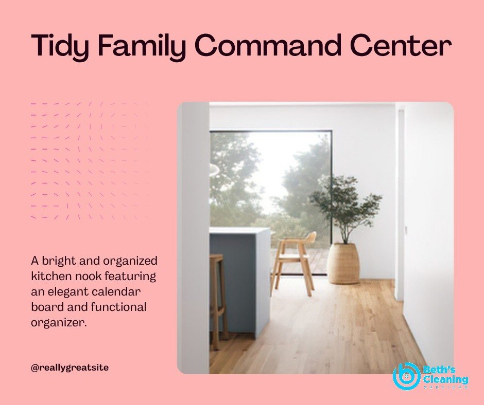 Tidy family command center wall with organizer and calendar