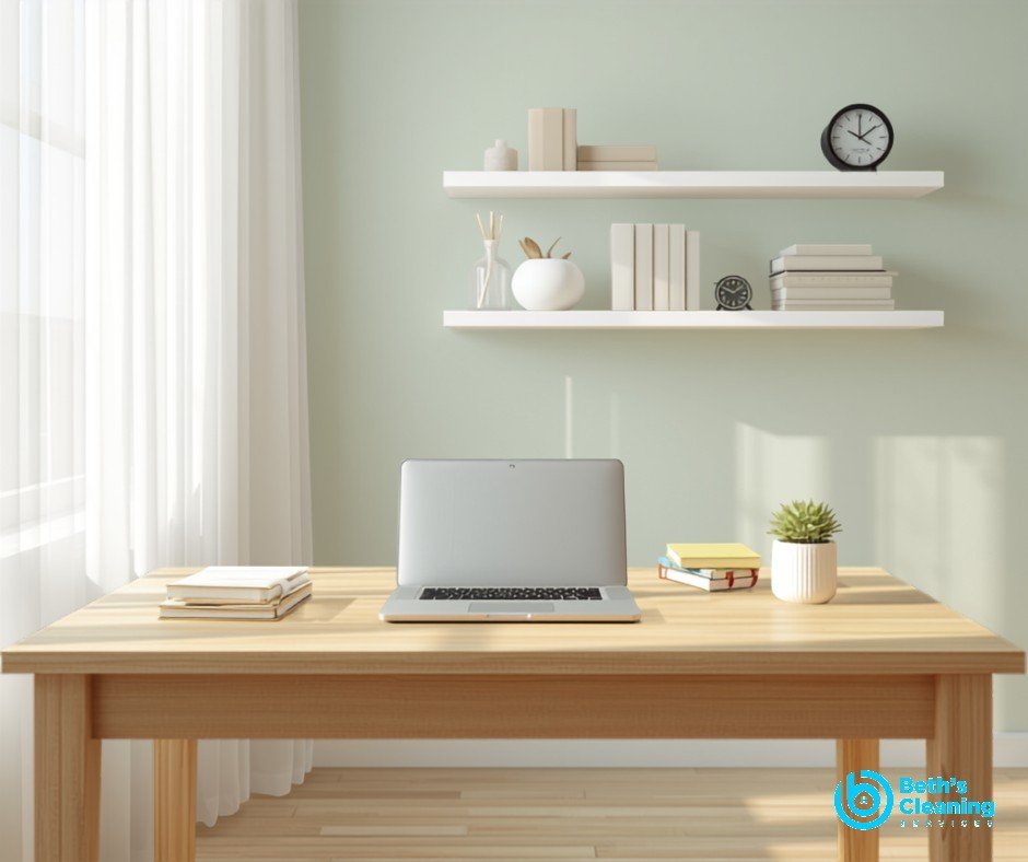 Clean organized home office with a tidy desk