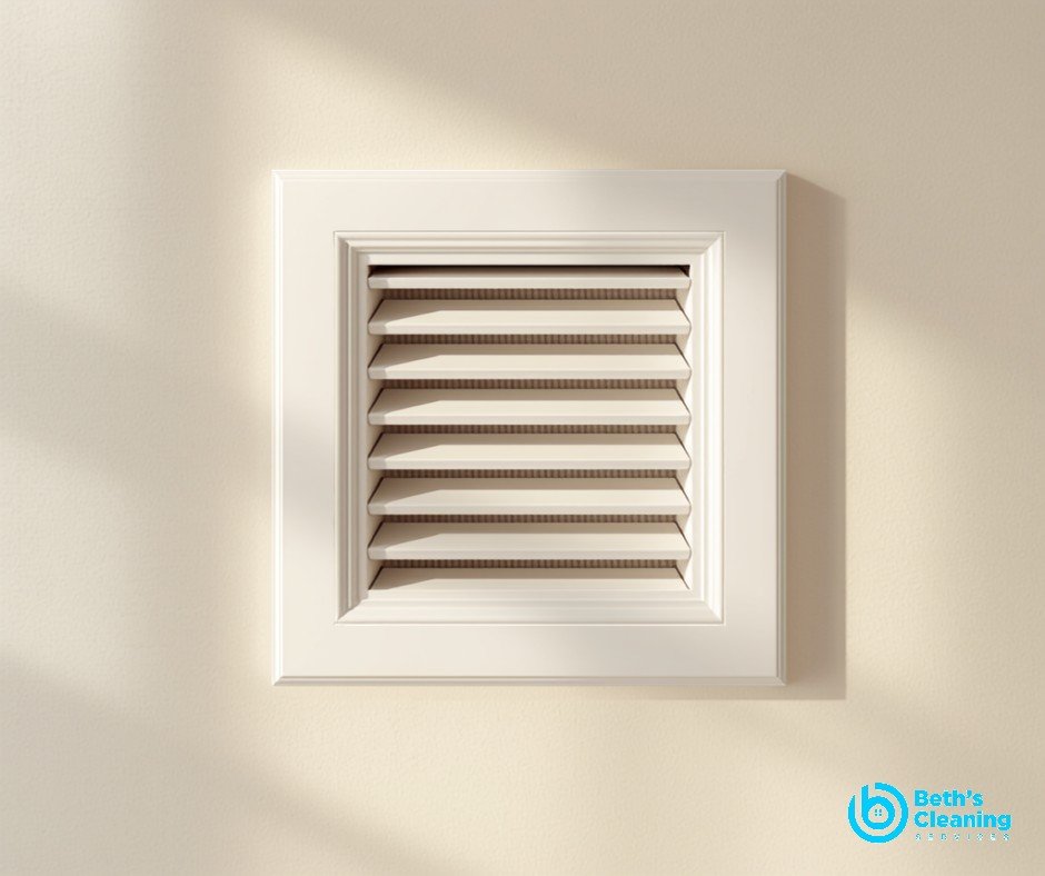 Clean air vent on a wall with a fresh filter