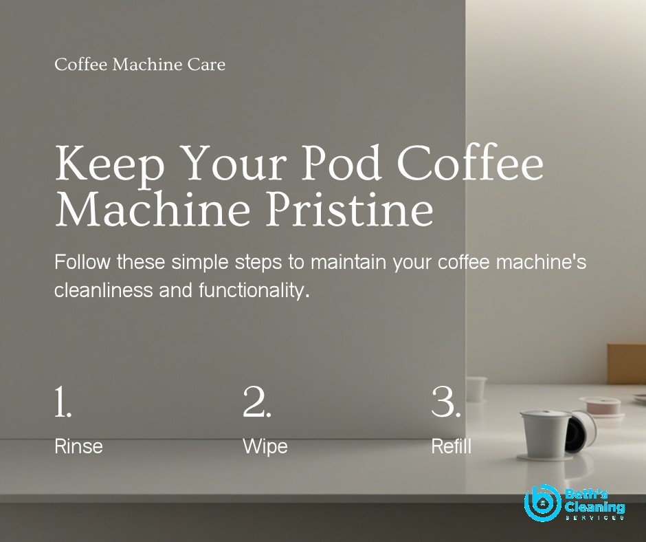 Clean pod coffee machine on a tidy kitchen counter