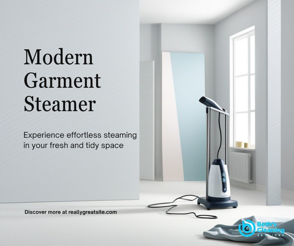 Clean modern garment steamer on a stand