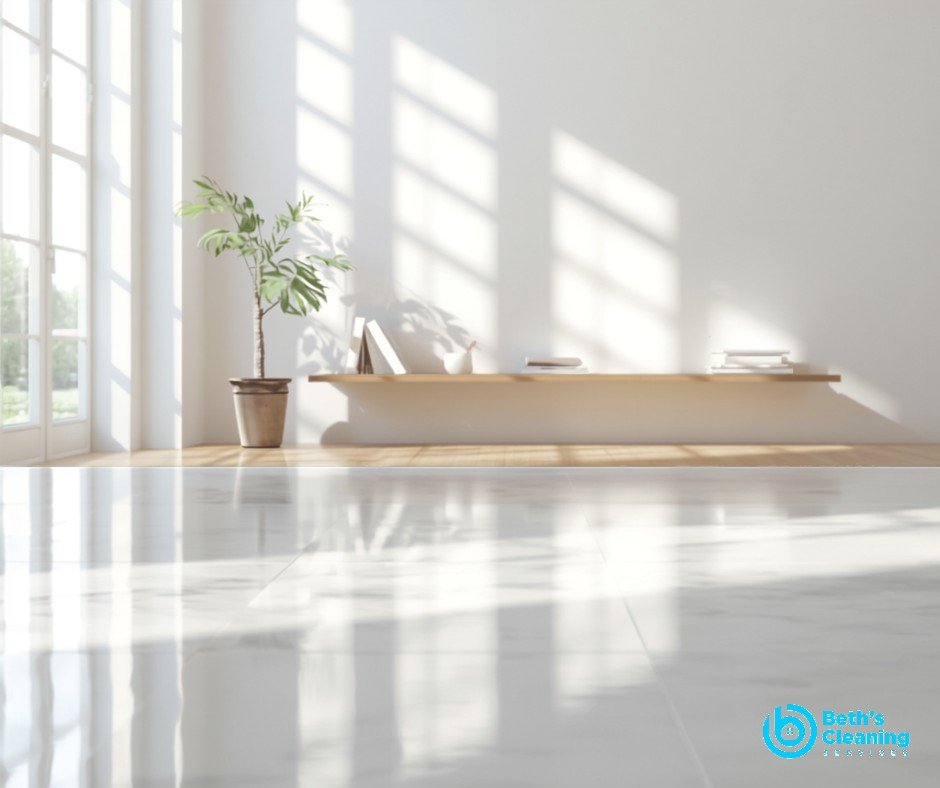 Spotless clean glass surface in a bright room